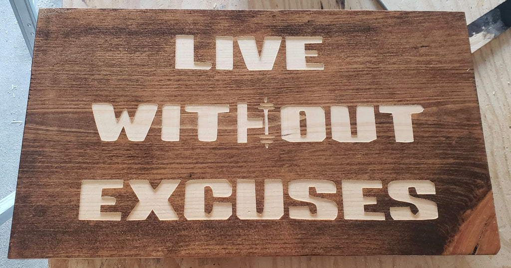 Official Hand Cut Pine Wood Sign