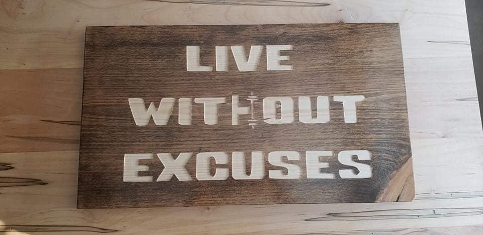 Official Hand Cut Pine Wood Sign